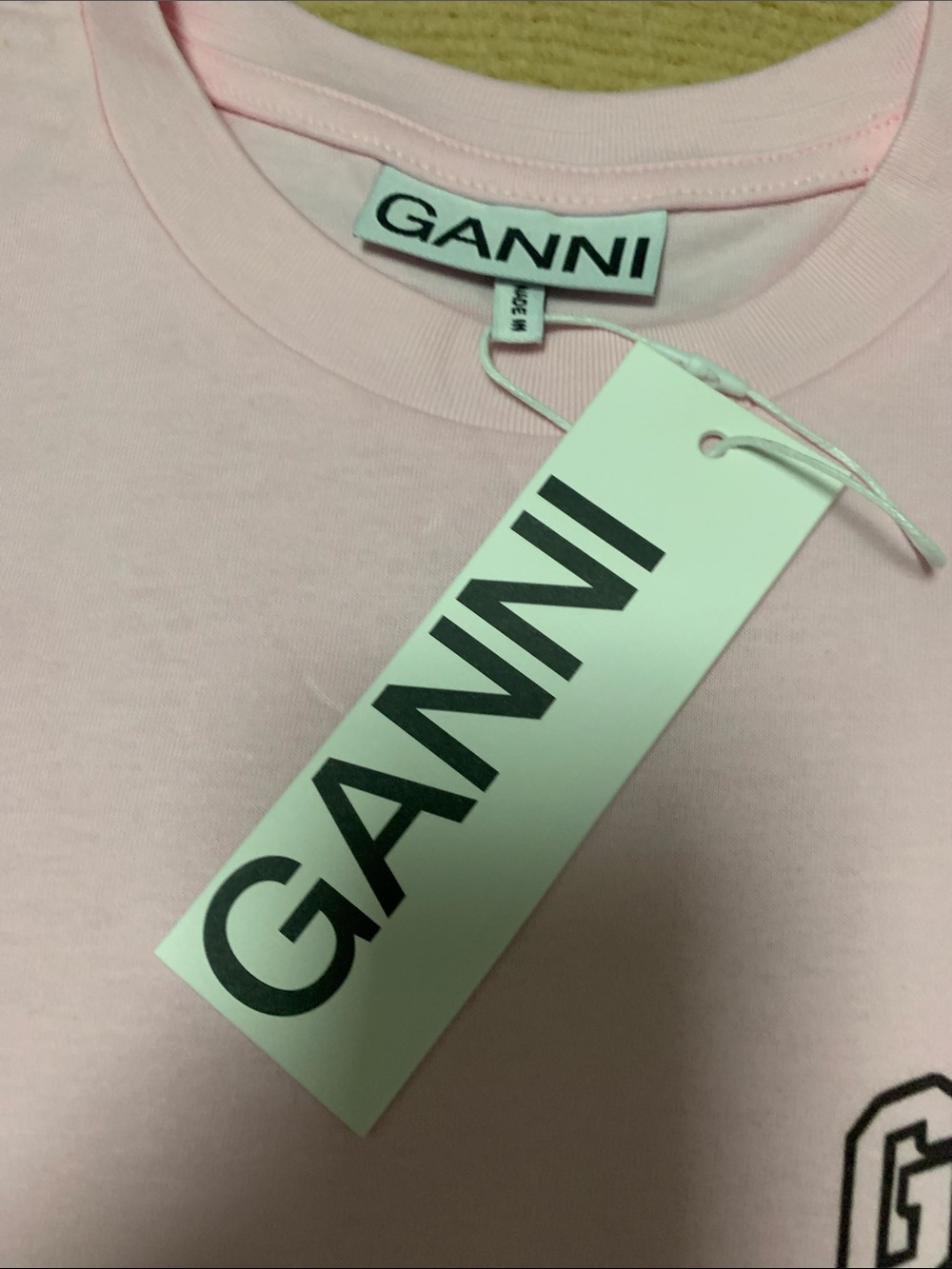 GANNI Pink Cherry Long-Sleeve Graphic Crewneck shirt Tee size Medium - Picture 3 of 6